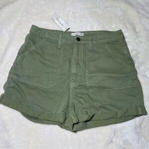 NWT Green Jean Cuffed Women's Shorts